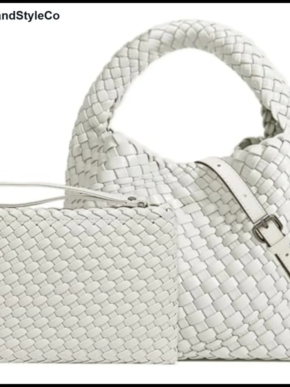 Woven Hobo Crossbody Bag Vegan Leather Mini Clutch Purse Handmade